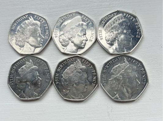 2021 Queen Elizabeth II 95th Birthday 50p Coins (Full Set) (Circulated)